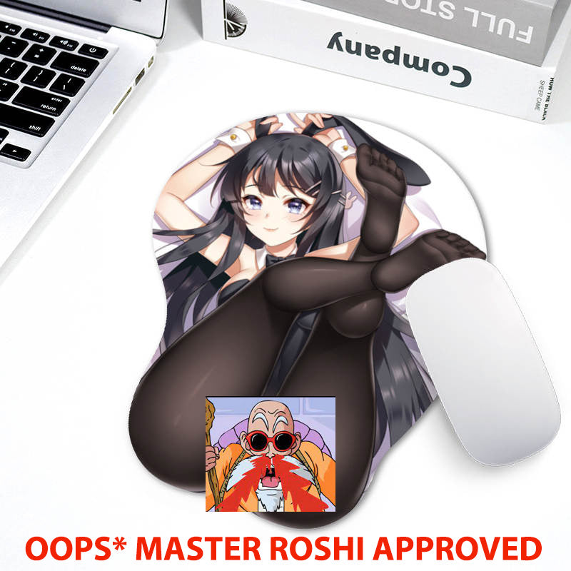 Sakurajima Mai figure 3d Anime Girl Soft Gel Gaming Mouse Pad Mousepad Wrist Rest