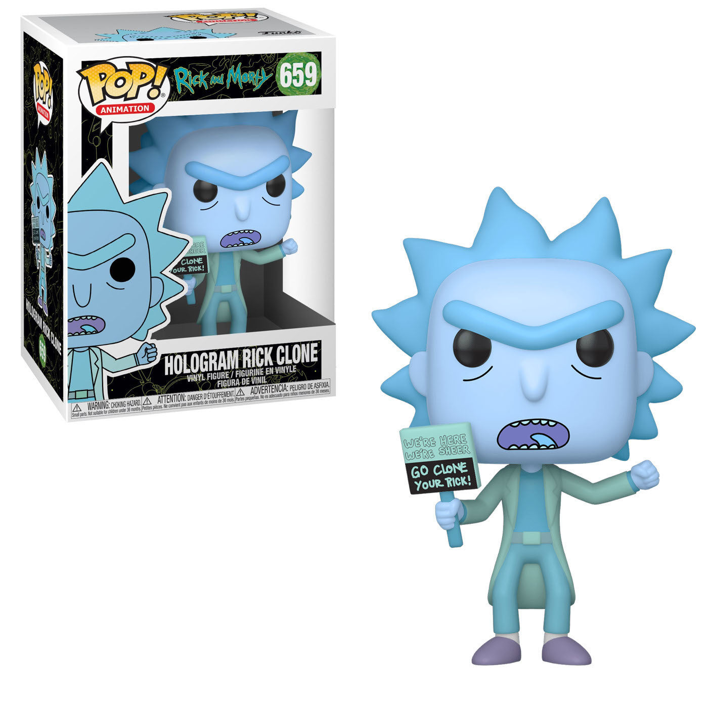 Hologram Rick Clone Rick and Morty Funko PoP! Animation + PoP Protector included