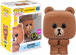 Funko POP! Animation: Line Friends #928 - Brown Popcultcha Flocked + PROTECTOR!