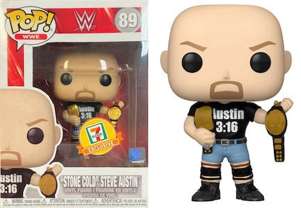 WWE Funko POP! Vinyls 89 "Stone Cold" Steve Austin 7 Eleven Exclusive (VAULTED) + POP Protector