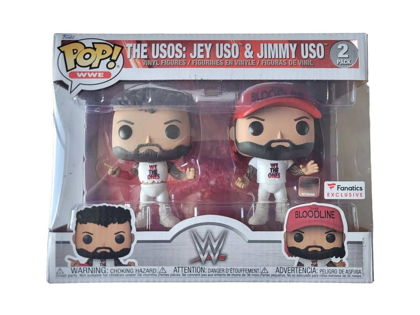 Funko POP! WWE The Usos Jimmy & Jey Uso 2-Pack The Bloodline Fanatics Exclusive + PoP Protector