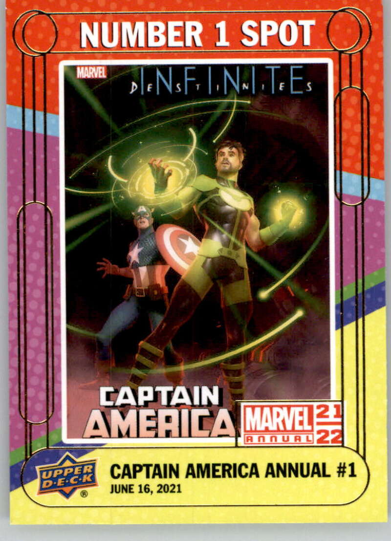 2021-22 Upper Deck Marvel Annual Captain America Annual #1 June 16, 2021 N1S-23 NUMBER 1 SPOT