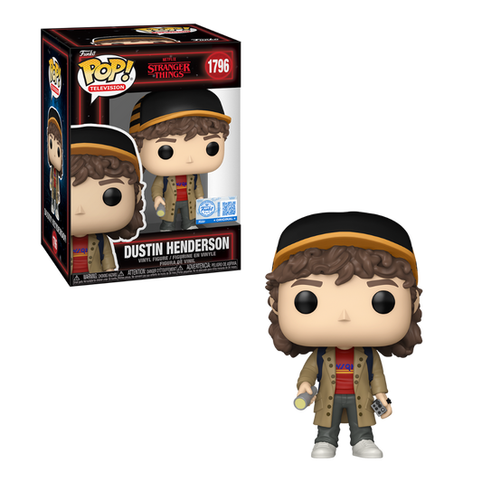 Funko Pop! Netflix Stranger Things- Dustin Henderson 1796 Funko Special Edition Figure + Pop Protector
