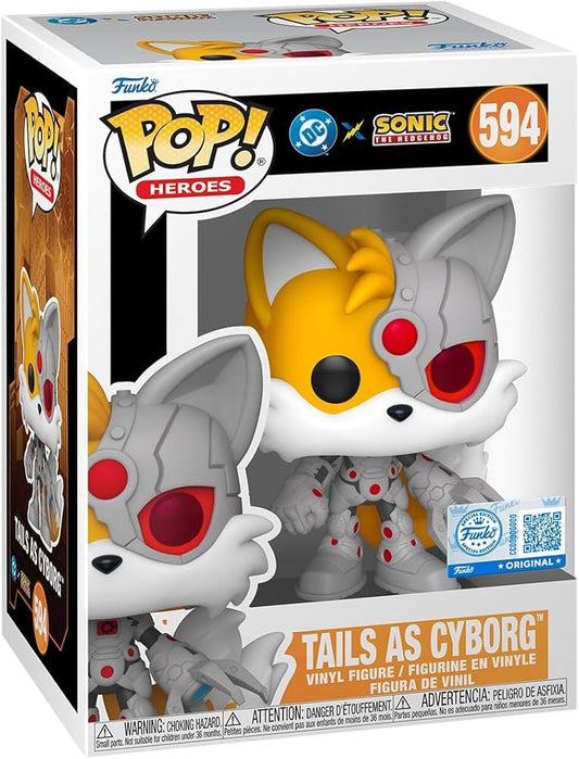 Funko Pop! DC X Sonic The Hedgehod - Tails as Cyborg 594 Funko Special Edition Figure + Pop Protector