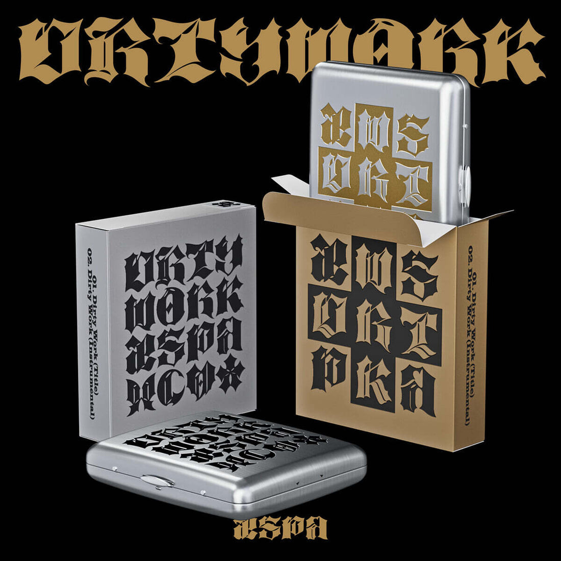 K-POP AESPA - SINGLE [DIRTY WORK] (DIRTY CASE VER.) (A SILVER VERSION)