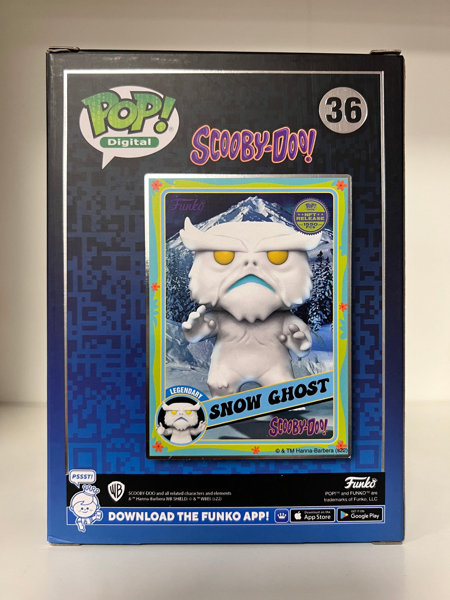 Funko Pop! Digital : Scooby-Doo! NFT Snow Ghost 36 1550 PCS + Pop Protector