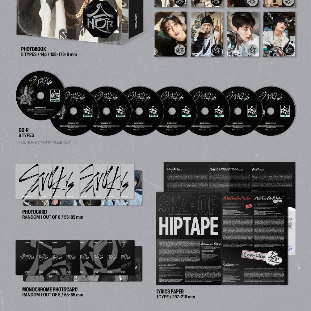 K-POP STRAY KIDS - SKZHOP HIPTAPE [合 (HOP)] (ACCORDION VER.) (8 VERSIONS)
