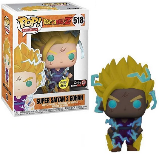 Funko Pop! Dragon Ball Z Super Saiyan 2 Gohan 518 GITD Glows in the Dark GameStop Exclusive (VAULTED) + Free Protector