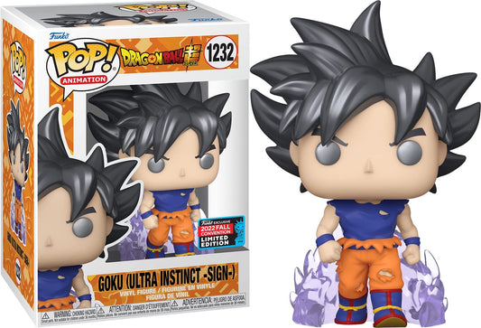 Funko Pop! Dragon Ball Super - Goku (Ultra Instinct) 1232 Funko 2022 Fall Convention Exclusive + Pop Protector (box blemish)