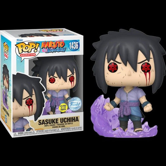 Funko Pop! Naruto Shippuden Sasuke Uchiha 1436 Glows in the Dark Funko Special Edition + Free Protector