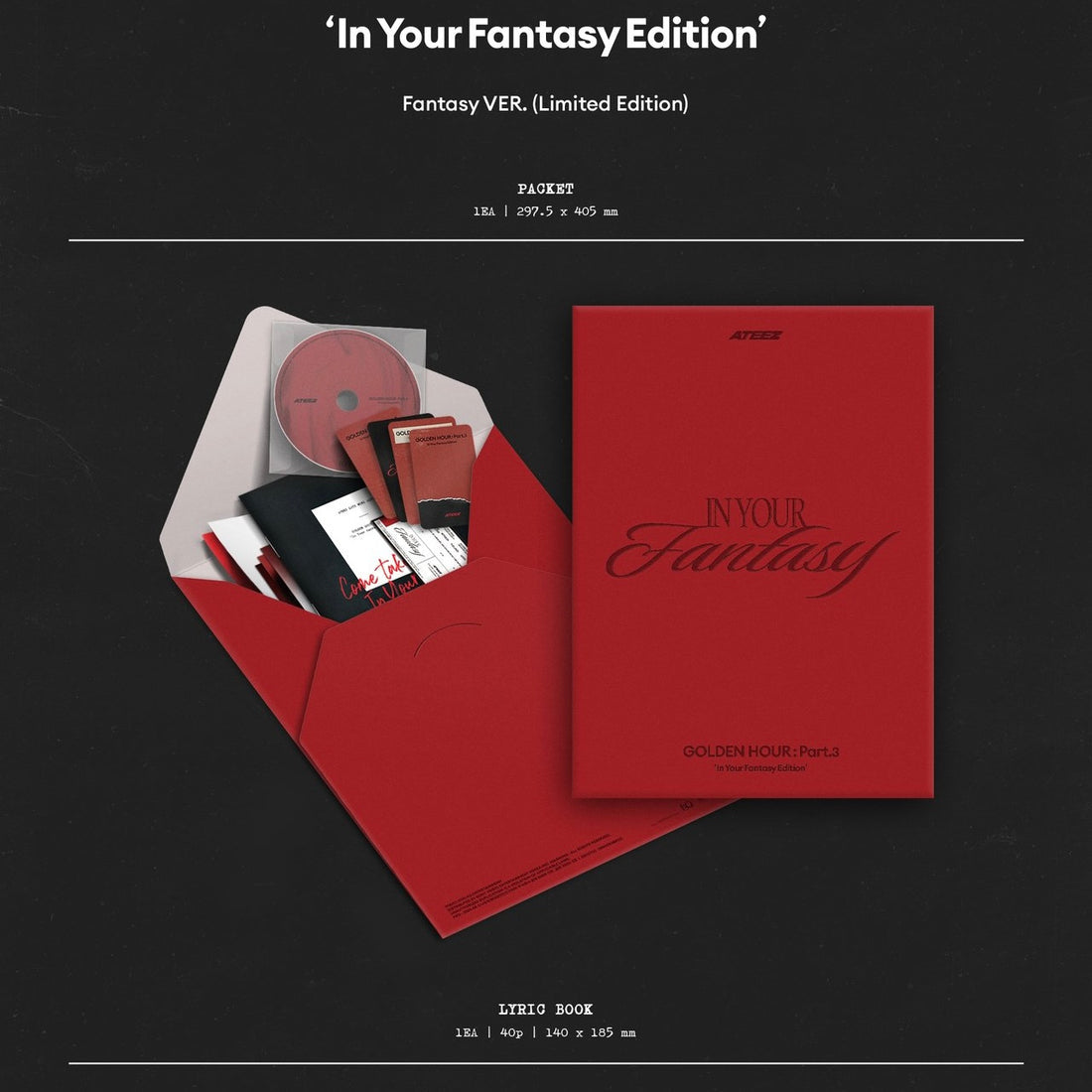 K-POP ATEEZ - 12TH MINI ALBUM [GOLDEN HOUR : PART.3 IN YOUR FANTASY EDITION] (LIMITED)]