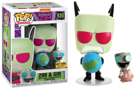 Funko Pop! Nickelodeon - Invader Zim - Zim & Gir 920 Hot Topic Exclusive + Free Protector (box damage)