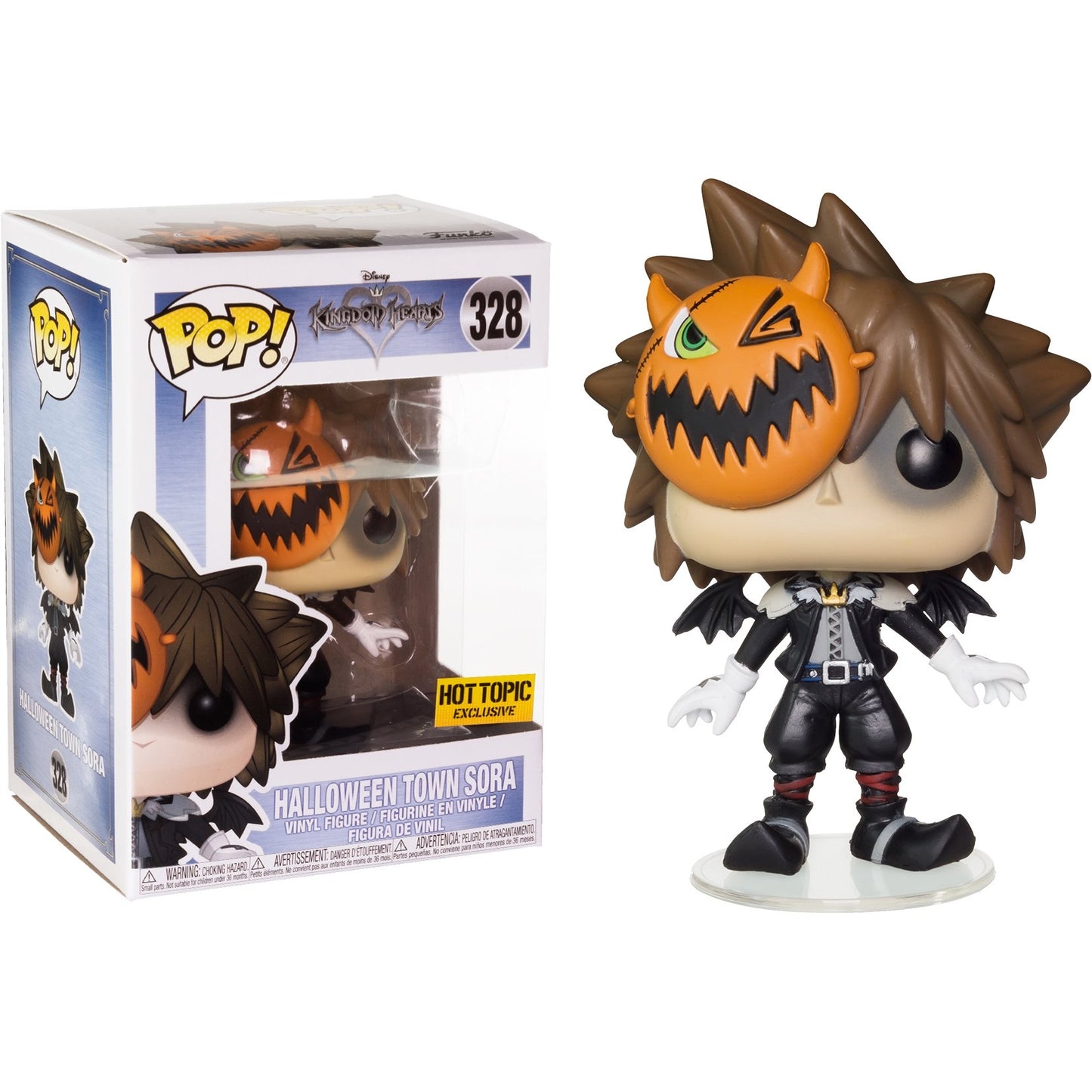 Funko Pop! Disney Kingdom Hearts Halloween Town Sora 328 Hot Topic Exclusive + Free Protector