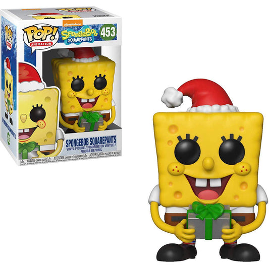 Funko Pop! Nickelodeon SpongeBob SquarePants (Santa Hat w/ Candy Cane) 453 + Free Protector (VAULTED)