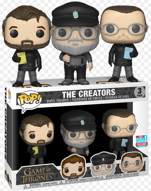 Funko Pop! Game of Thrones - The Creators David Benioff, George R. R. Martin, and D. B. Weiss Funko 2018 Fall Convention Exclusive 3 Pack