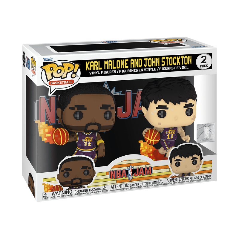 Funko Pop! NBA Jam - Karl Malone and John Stockton 2 Pack Figure Set
