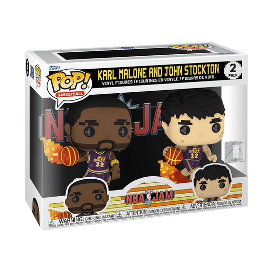 Funko Pop! NBA Jam - Karl Malone and John Stockton 2 Pack Figure Set