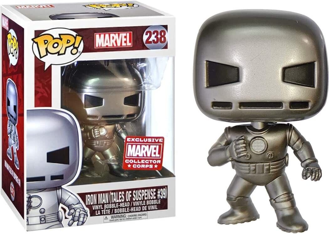 Funko Pop! Marvel Iron Man (Tales of Suspense #39) 238 Marvel Collector Corps Exclusive + Pop Protector