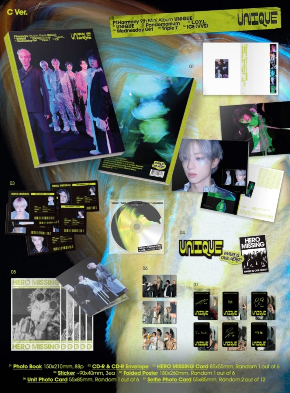 K-POP P1HARMONY - UNIQUE (3 VERSIONS)