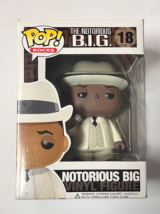 Notorious B.I.G. #18 - Funko POP! Rocks Vinyl Figure 2011 Vaulted RARE Biggie (SEE PICTURES FOR CONDITION) + PROTECTOR