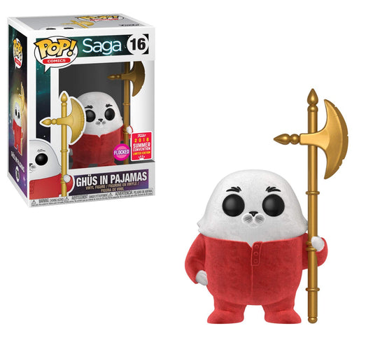 Funko Pop! Comics : Saga - Ghüs In Pajamas 16 Funko 2019 Summer Convention Exclusive Flocked Figure + Pop Protector