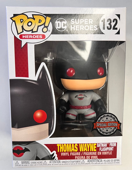 Funko Pop! DC Super Heroes - Thomas Wayne Batman From Flashpoint 132 Special Edition (VAULTED) + Free Protector