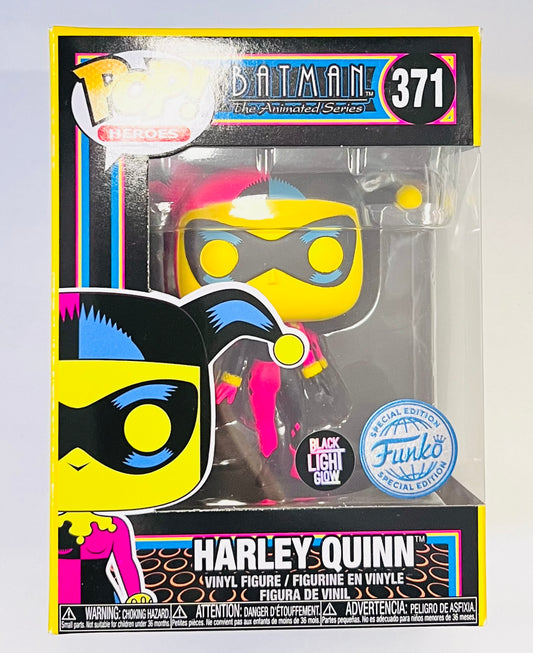 Funko Pop! Batman The Animated Series - Harley Quinn 371 Blacklight Glow Funko Special Edition + Free Protector