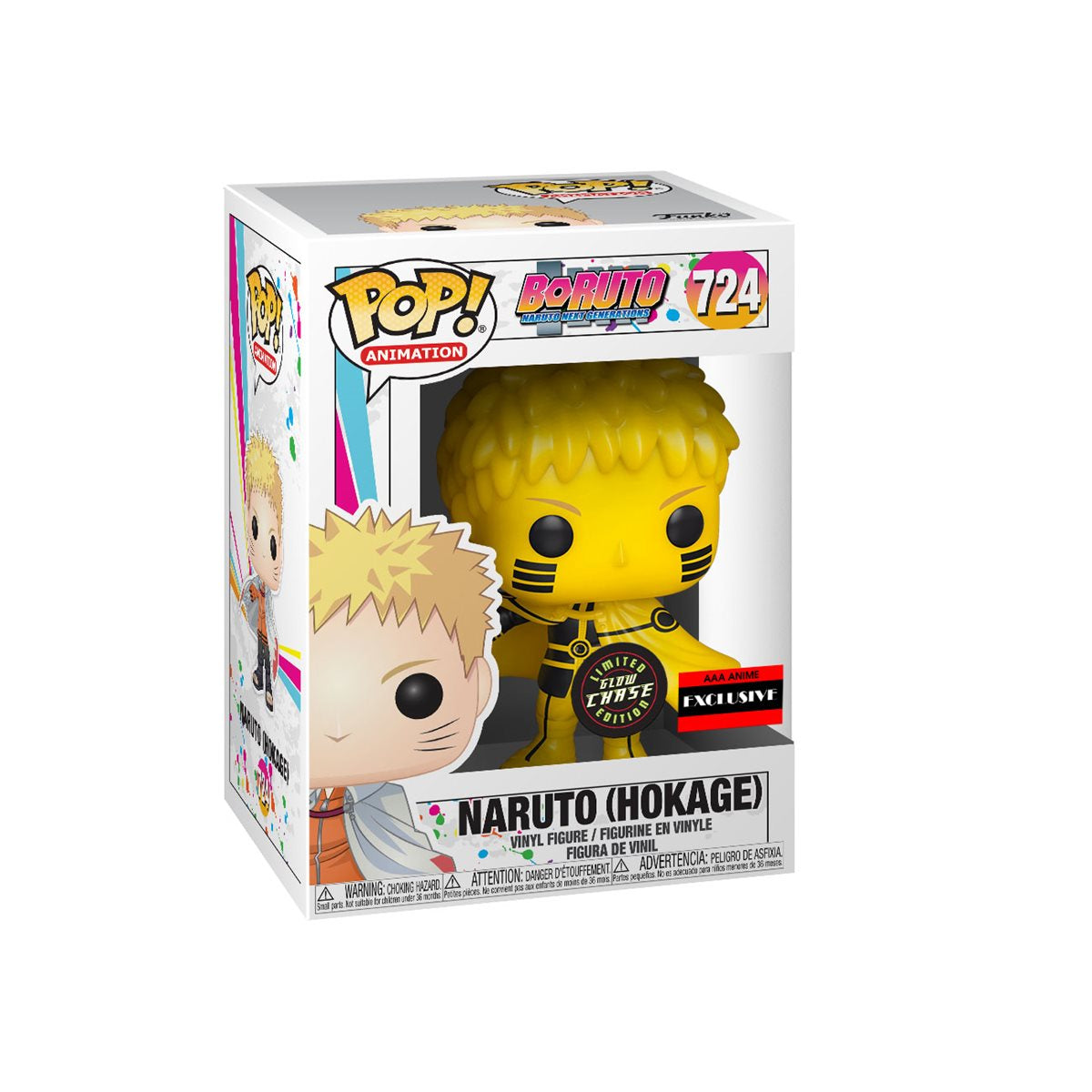Funko Pop! Boruto Naruto Next Generations - Naruto (Hokage) 724 AAA Anime Exclusive GLOW CHASE + Free Protector