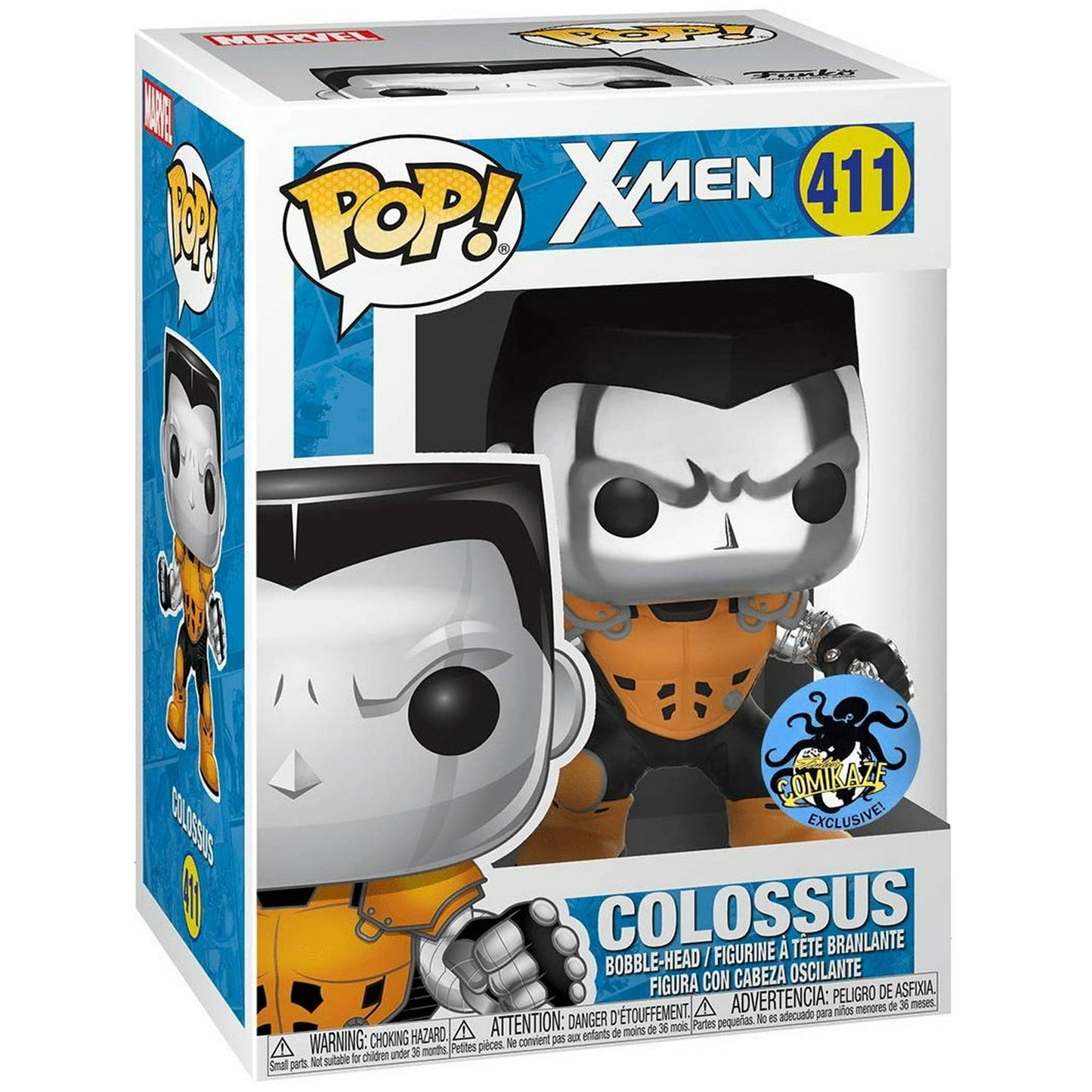 Funko Pop! Marvel X-Men Colossus (Chrome) 411 Comikaze Exclusive (VAULTED) + Free Protector