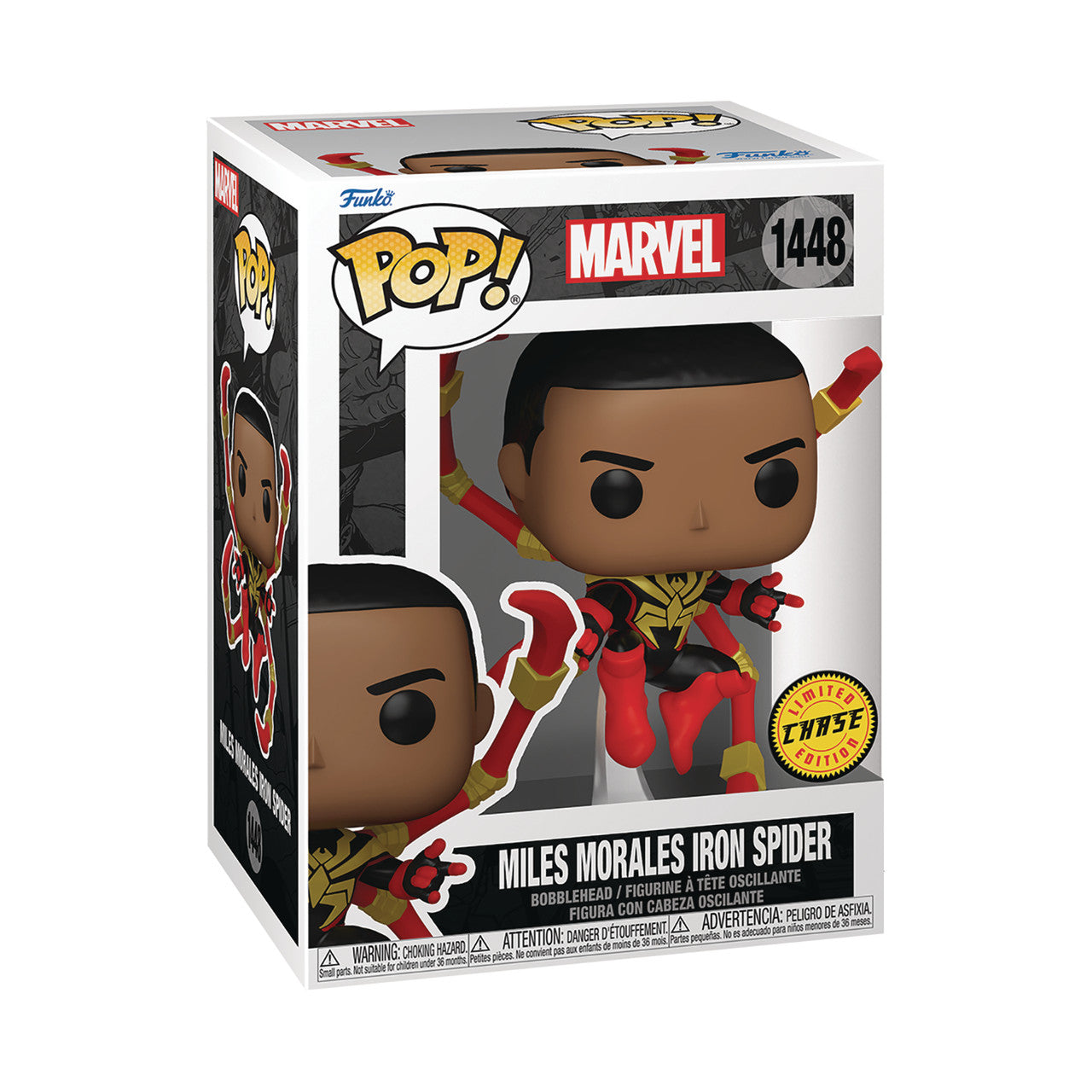 Funko Pop! Marvel Miles Morales Iron Spider 1448 CHASE + Pop Protector