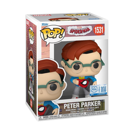 Funko Pop! Marvel Your Friendly Neighborhood Spider-Man : Peter Parker 1531 Funko Special Edition + Pop Protector