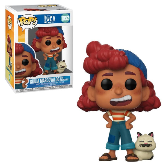 Funko Pop! Disney Pixar Luca Giulia Marcovaldo with Machiavelli 1052 + Free Protector