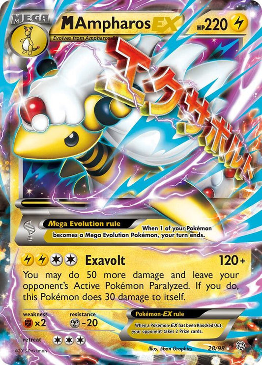 Pokemon TCG! M Ampharos EX - XY - Ancient Origins (AOR)