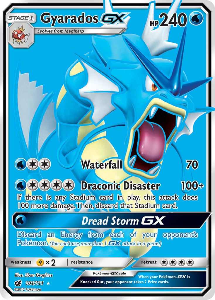 Pokemon TCG! Gyarados GX 2017 Crimson Invasion #101/111 Ultra Rare