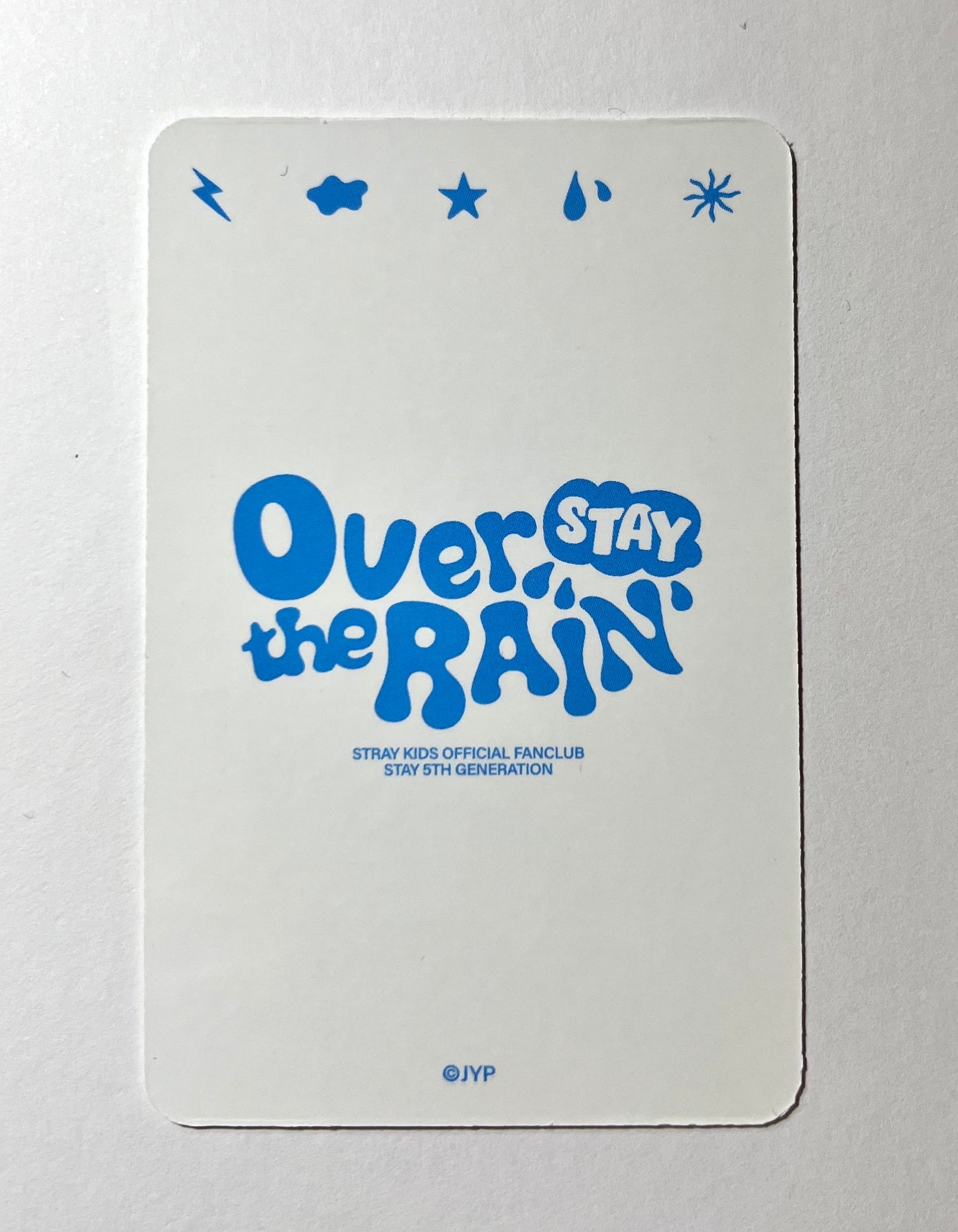 K-pop Stray Kids Bang Chan Official Fanclub Stay 5th Generation [Over The RAIN] Official Photocard