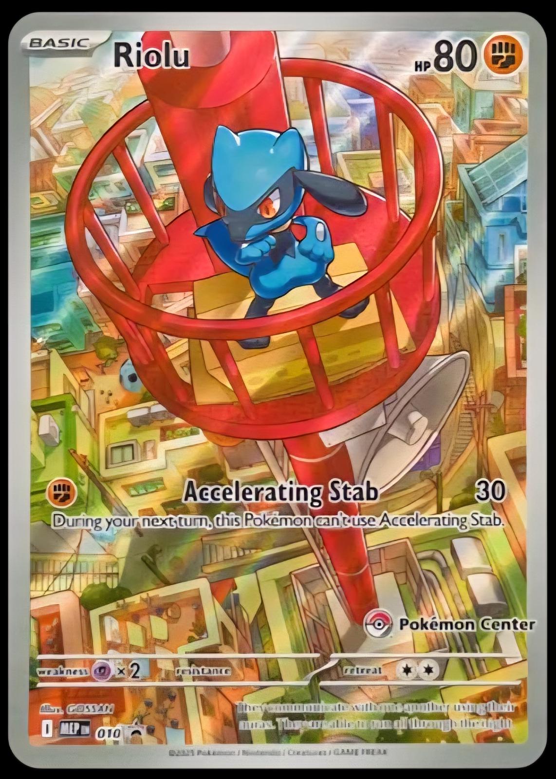 Pokemon TCG! Riolu 2025 MEP Black Star Promo #10 Pokemon Center