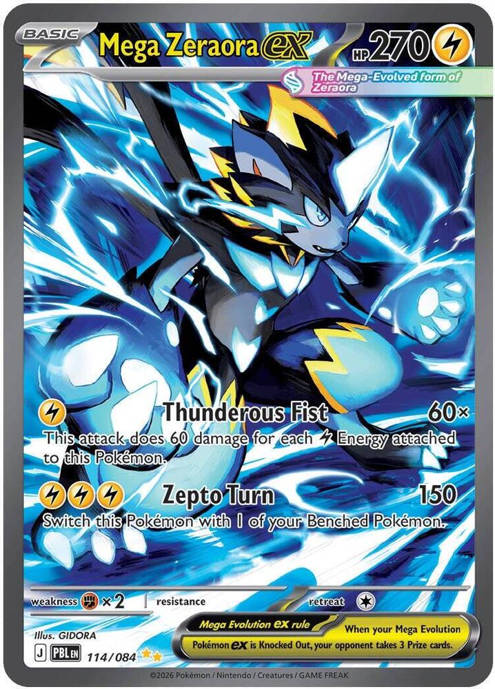 Pokemon TCG! Mega Zeraora ex Pitch Black #114/084 Special Illustration Rare
