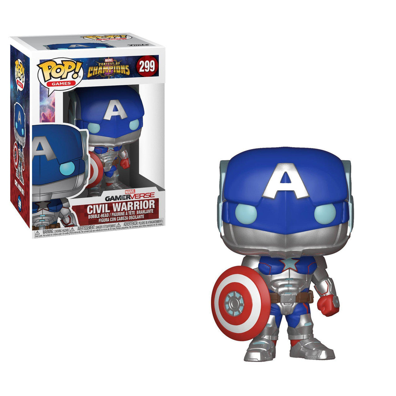 Funko Pop! Marvel GamerVerse Contest of Champions : Civil Warrior 299 (VAULTED) + Pop Protector