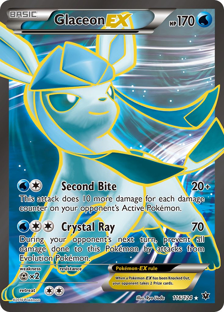 Pokemon TCG! Glaceon EX 2016 Fates Collide #116/124 Ultra Rare
