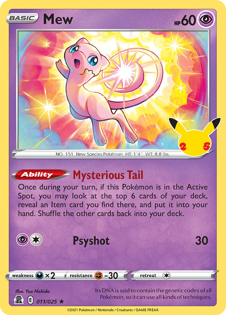 Pokemon TCG! Mew 2021 Celebrations #011/025 Holo
