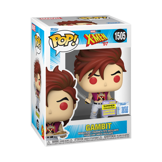 Funko Pop! Marvel X-Men ‘97 : Gambit  with Beignets 1505 Funko 2025 Summer Convention Exclusive Figure + Pop Protector