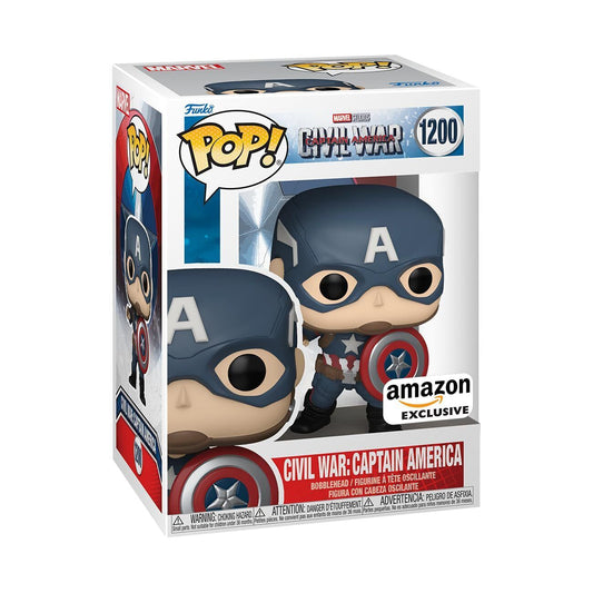 Funko Pop! Marvel Studios Captain America Civil War: Captain America 1200 Amazon Exclusive + Free Protector