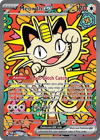 Pokemon TCG! Meowth ex 2026 Perfect Order #121/088 Special Illustration Rare