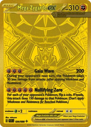 Pokemon TCG! Mega Zygarde ex 2026 Perfect Order #124/088 Mega Hyper Rare Near Mint