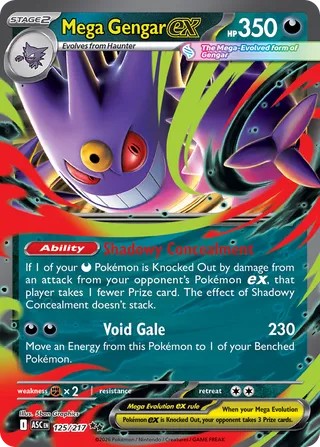 Pokemon TCG! Mega Gengar ex 2026 Ascended Heroes #125/217 Ultra Rare