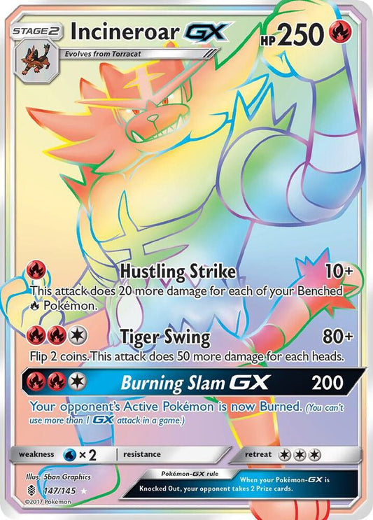 Pokemon TCG! Incineroar GX (Secret) - SM - Guardians Rising (SM02)