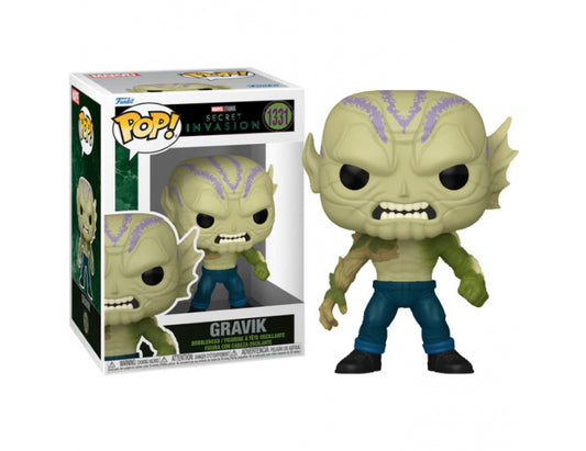 Pop! Marvel Secret Invasion Vinyl Bobble-Head Gravik #1331 + PoP Protector