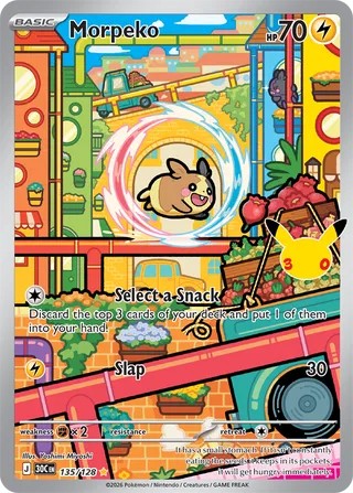 Pokemon TCG! Morpeko 2026 30th Celebration #135/128 Near Mint