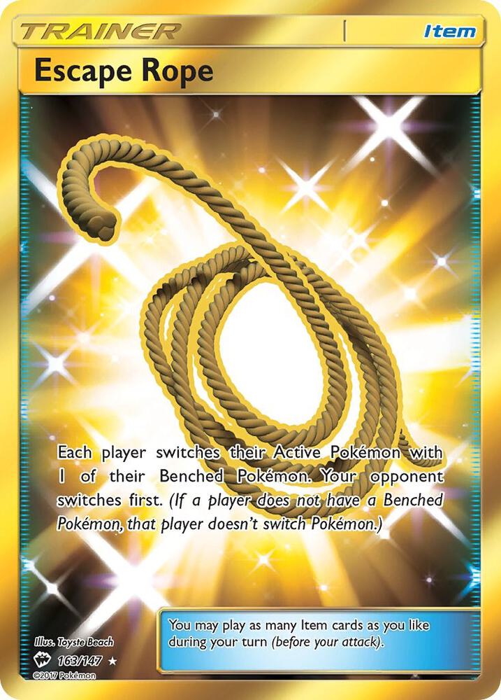 Pokemon TCG! Escape Rope (Secret) - SM - Burning Shadows (SM03)