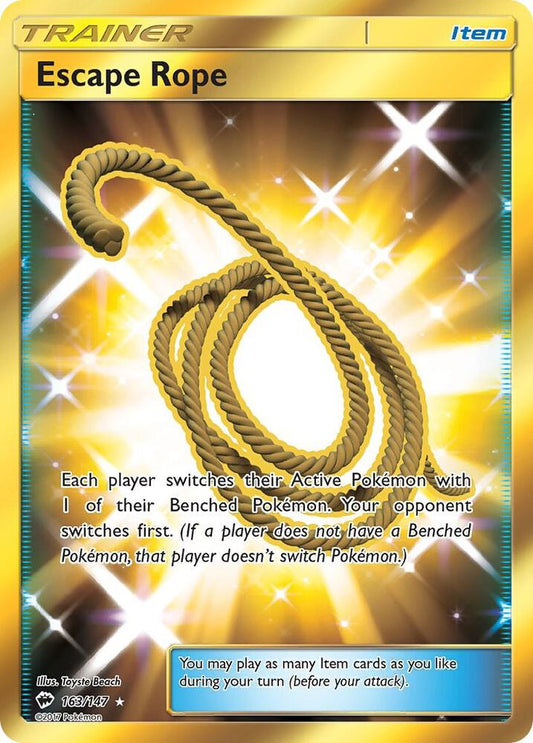 Pokemon TCG! Escape Rope (Secret) - SM - Burning Shadows (SM03)